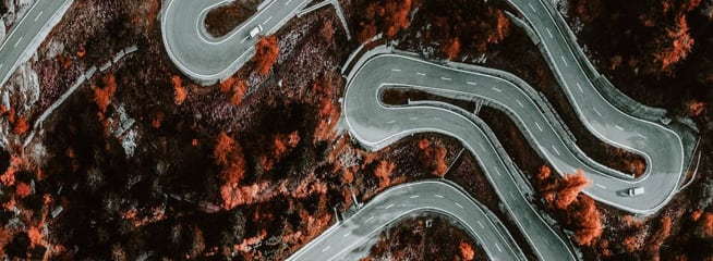 a road view from the sky